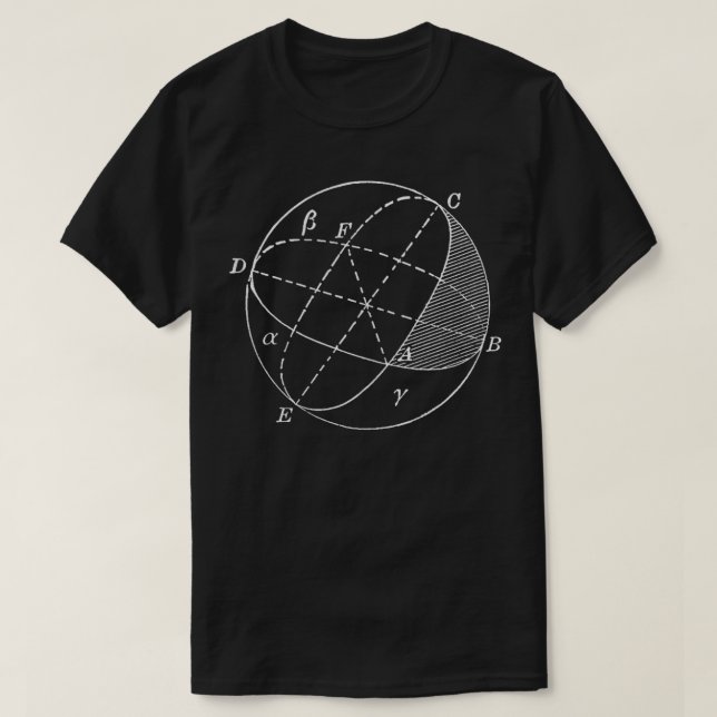 Spherical Triangle Trigonometry Mathematics Math L T-Shirt (Design Front)