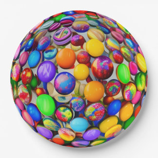 Spherical world of candy paper plate