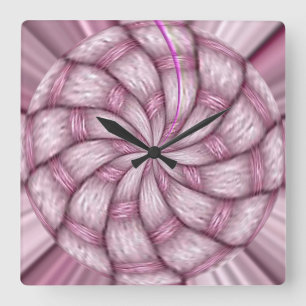 Spherized Pink Multi Tone Design Square Wall Clock