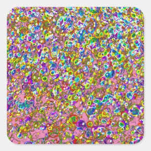 Spheroids Style Organic Design Orbs Square Sticker