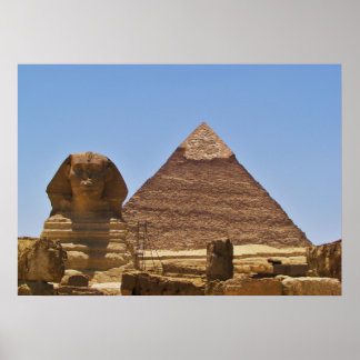 Sphinx And Pyramid Poster