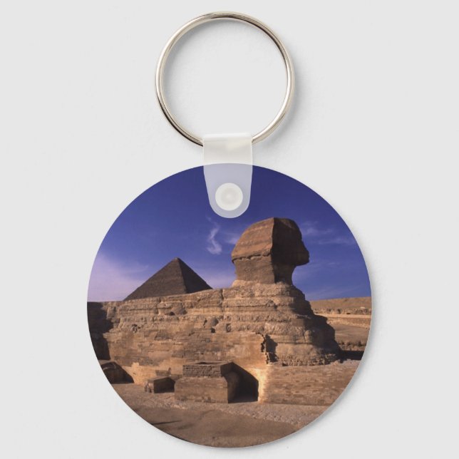 Sphinx and Pyramids at Giza Cairo Egypt Key Ring (Front)