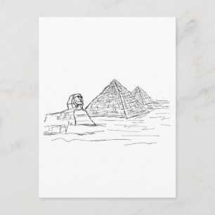 sphinx and pyramids of Egypt Postcard