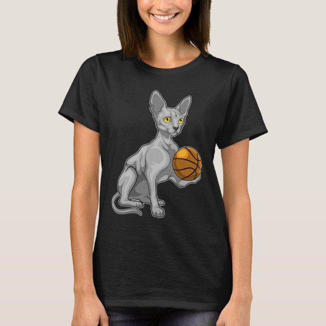 Sphinx Cat Basketball player Basketball T-Shirt (Front)