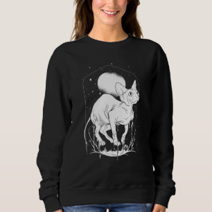 Sphinx Cat Moon Gothic Aesthetic Core Tattoos Nigh Sweatshirt