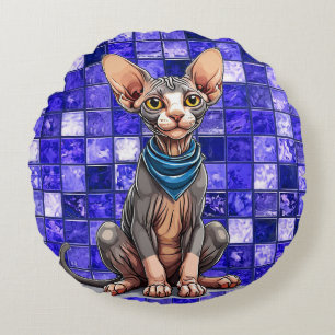 Sphinx cat round cushion
