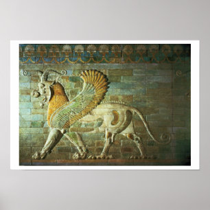 Sphinx, detail from a frieze, Mesopotamian, c.500 Poster