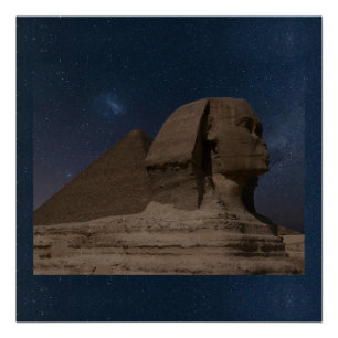Sphinx Egypt Ancient Giant Statues Stone Building Poster