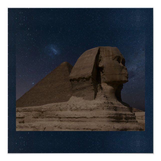 Sphinx Egypt Ancient Giant Statues Stone Building Poster (Front)