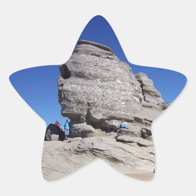 Sphinx from Bucegi Mts, Romania cool megalith Star Sticker (Front)