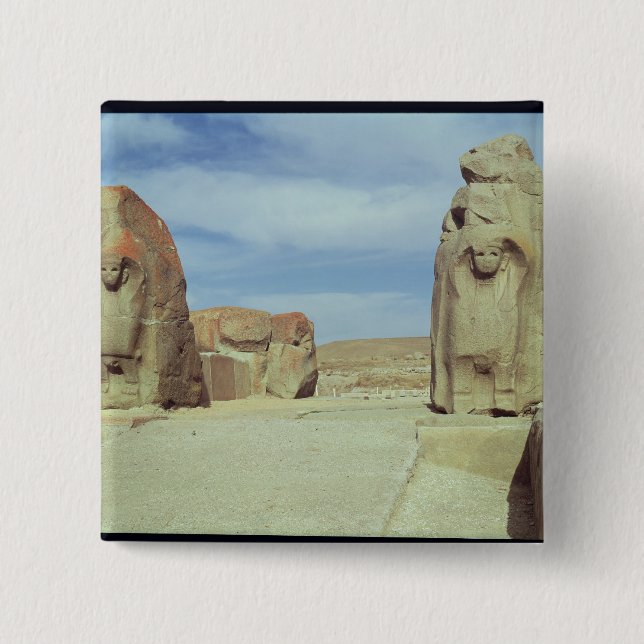 Sphinx gate, 1450-1200 BC 15 Cm Square Badge (Front)