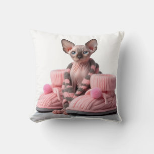 sphinx kitten with socks cushion