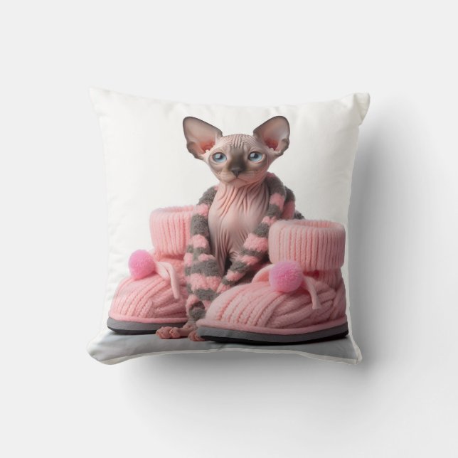 sphinx kitten with socks cushion (Front)
