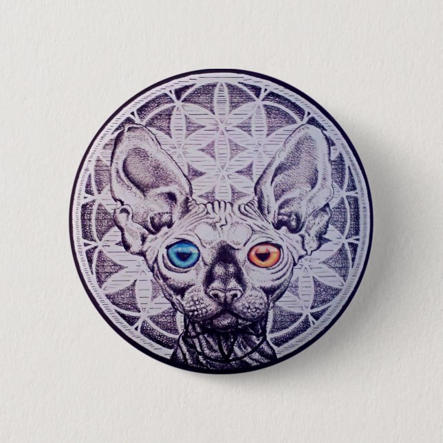 Sphinx Mandala 6 Cm Round Badge (Front)