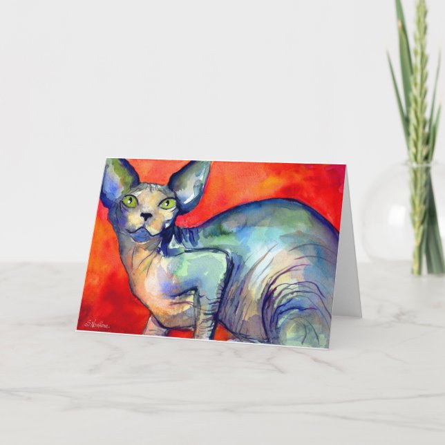 Sphinx sphynx cat #6 painting card (Front)