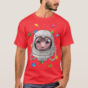 Sphyn Astronaut Cat Deep In Space Cosmic Universe T-Shirt