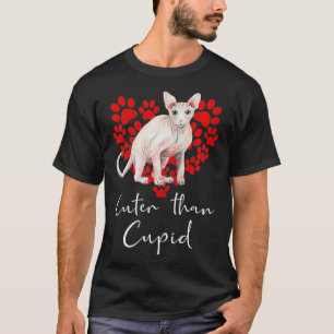 Sphyn Cat Cuter Than Cupid Valentines Day Hairless T-Shirt