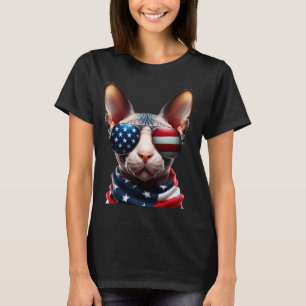 Sphynx Cat 4th Of July Independence Day Owner Amer T-Shirt