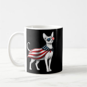 Sphynx Cat 4th Of July Us Aamerican Flag Patriotic Coffee Mug