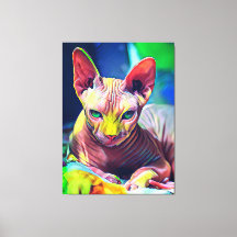 Sphynx Cat Abstract Painting