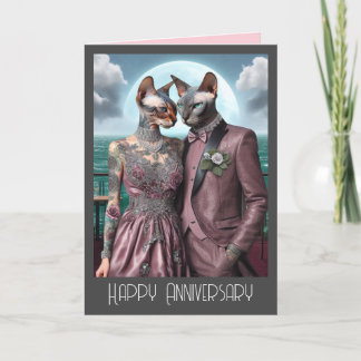 Sphynx Cat Anniversary Card | Purrrfect Together