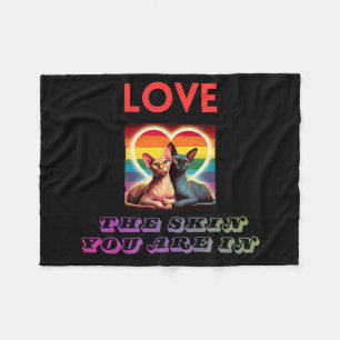 Sphynx Cat Blanket Love The Skin You're In Art
