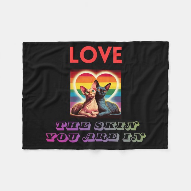 Sphynx Cat Blanket Love The Skin You're In Art (Front (Horizontal))