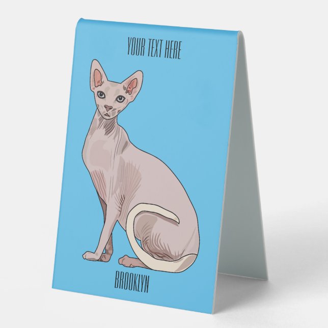 Sphynx cat cartoon illustration  (Front)