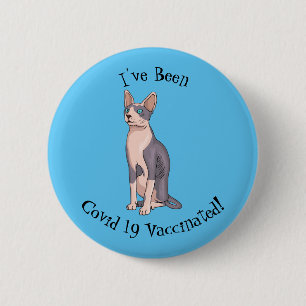 Sphynx cat cartoon illustration 6 cm round badge