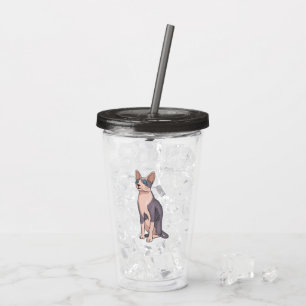 Sphynx cat cartoon illustration  acrylic tumbler