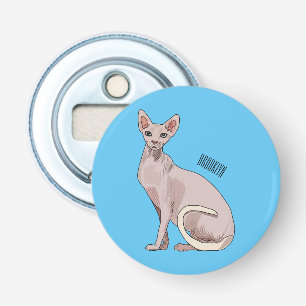 Sphynx cat cartoon illustration  bottle opener