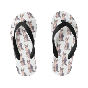 Sphynx cat cartoon illustration kid's thongs