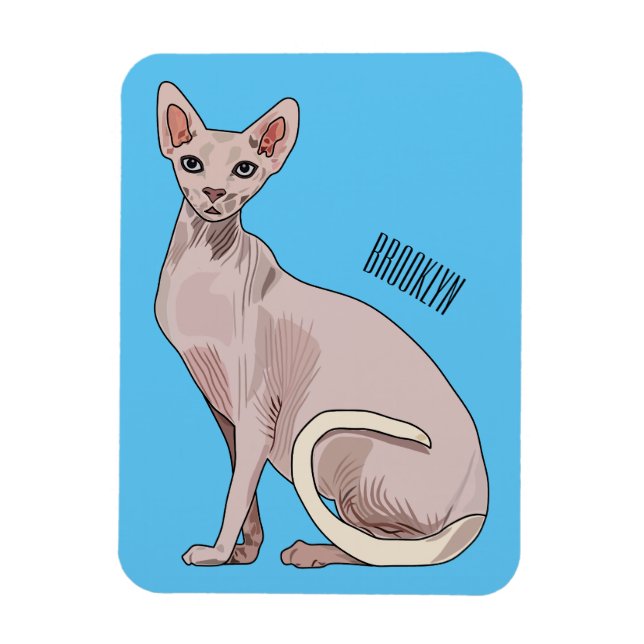 Sphynx cat cartoon illustration  magnet (Vertical)