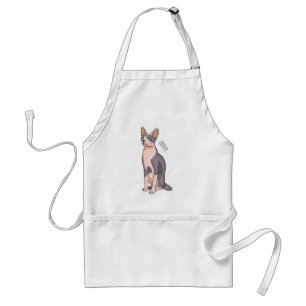 Sphynx cat cartoon illustration standard apron