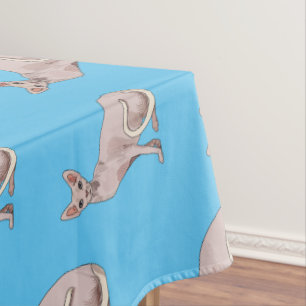 Sphynx cat cartoon illustration  tablecloth