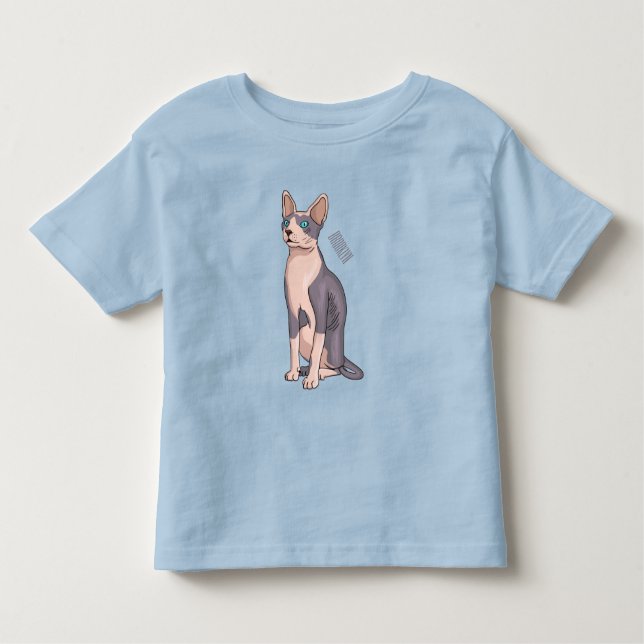 Sphynx cat cartoon illustration toddler T-Shirt (Front)