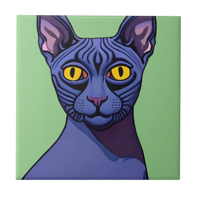 Sphynx Cat Ceramic Tile (Front)