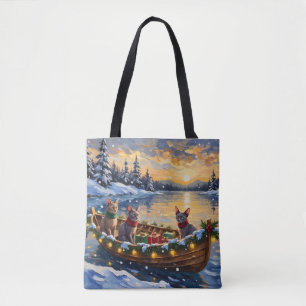 Sphynx Cat Christmas Boat Holiday Tote Bag