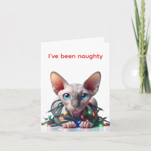 Sphynx Cat Christmas Card