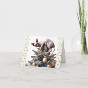 Sphynx Cat Christmas Card