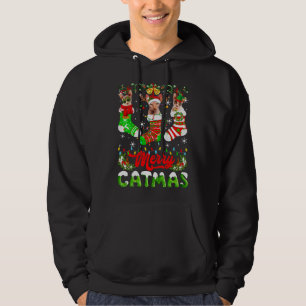 Sphynx Cat Christmas Santa Hat Scarf Holiday Cute Hoodie