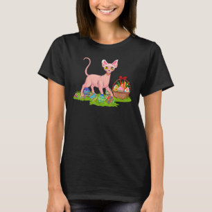 Sphynx Cat Easter Egg Hunting Bunny Sphynx Cat Eas T-Shirt