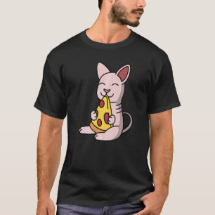 Sphynx Cat Eating Pizza Pet T-Shirt