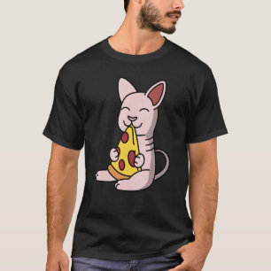 Sphynx Cat Eating Pizza Pet T-Shirt