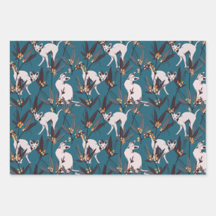 sphynx cat funny kids pattern wrapping paper sheet