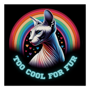 "Sphynx Cat Funny Sayings" Wall Art Glossy Poster