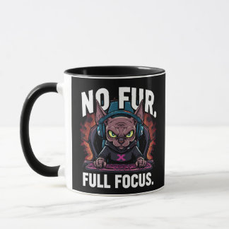 Sphynx Cat Gamer Full Focus Artwork Mug