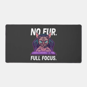 Sphynx Cat Gamer Full Focus Neon Art Desk Mat