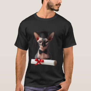 Sphynx Cat Graduation Ceremony Cap Graduate Diplom T-Shirt