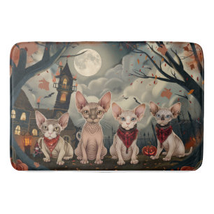 Sphynx Cat Halloween Spooky Bath Mat